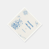 Serviette En Papier Discothèque Whimsical Retro Mariage français (Coin)