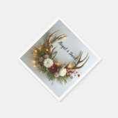 Serviette En Papier Disposition de mariage de bois de cerf (Coin)