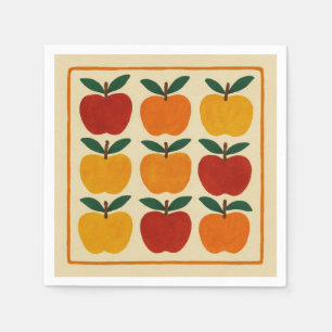 Serviette En Papier Disposition de pommes joyeuses