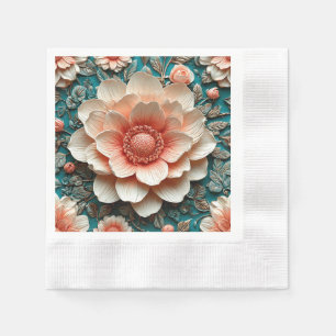 Serviette En Papier Disposition florale 3D artistique