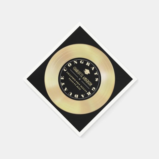 Serviette En Papier Disque d'or/disque de vinyle noir Graduation (Coin)