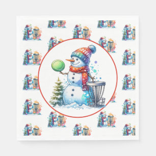 Serviette En Papier Disque Golf Thématique fête de Noël
