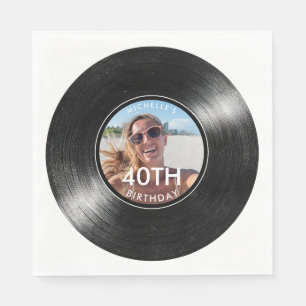 Serviette En Papier Disque vinyle papier photo 40e anniversaire