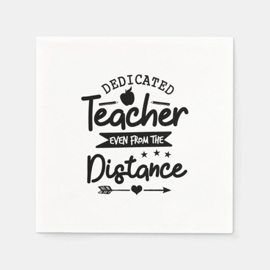 Serviette En Papier Distance de l'enseignant dédié (Devant)