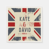 Serviette En Papier Distressed Union Jack Couple's Names Mariage Cadea (Devant)