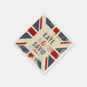 Serviette En Papier Distressed Union Jack Couple's Names Mariage Cadea (Coin)