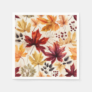 Serviette En Papier Dites-le avec des feuilles d'automne 3 -