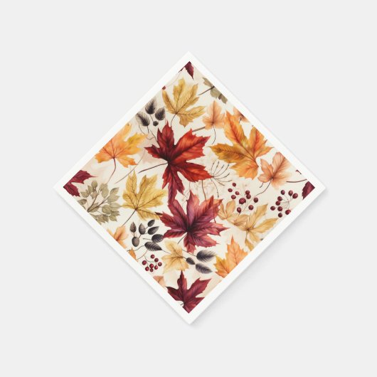 Serviette En Papier Dites-le avec les feuilles d'automne 3 - (Coin)