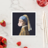 Serviette En Papier Diva Bubble Gum au Collier de Perles (En situation)