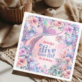 Serviette En Papier Dive into Five Flower Glitter Mermaid Tail