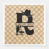 Serviette En Papier Diviser le monogramme de cowboy 'R' (Devant)