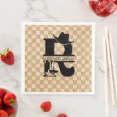 Serviette En Papier Diviser le monogramme de cowboy 'R' (En situation)