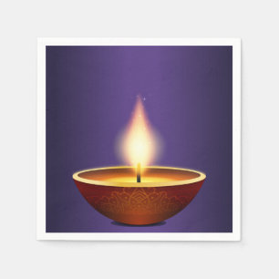 Serviette En Papier Diwali Diya arrière - plan violet
