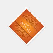Serviette En Papier Diwali Elegant Moderne Orange Jaune Mandala (Coin)
