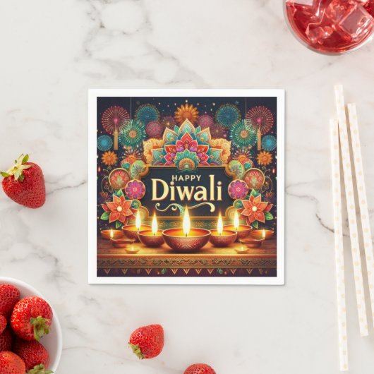 Serviette En Papier Diwali festif (En situation)