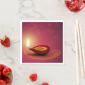 Serviette En Papier Diwali lumineux - Papier Napkin (En situation)