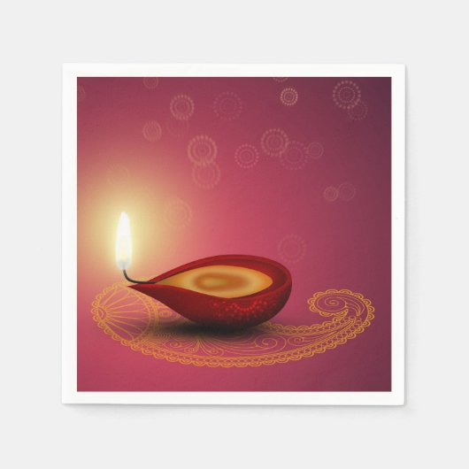 Serviette En Papier Diwali lumineux - Papier Napkin (Devant)