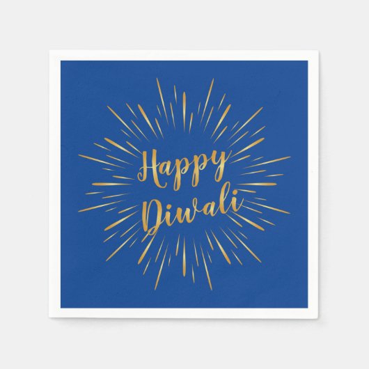 Serviette En Papier Diwali Papier Napkin Gold Calligraphie - Colo pers (Devant)