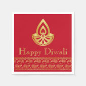 Serviette En Papier Diwali Papier Napkin Gold Diya Motif indien (Devant)