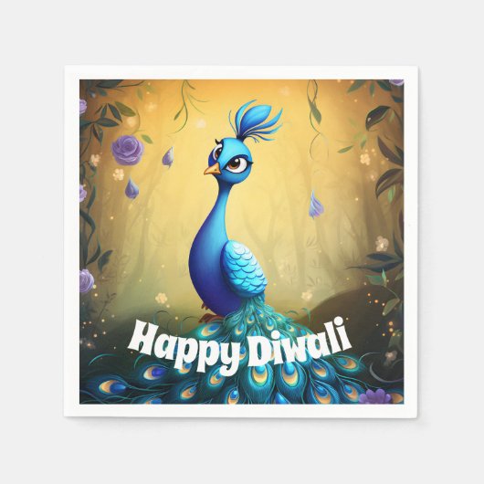 Serviette En Papier 🦚 Diwali se demande : Carte postale Peacock encha (Devant)