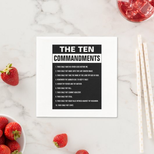 Serviette En Papier Dix Commandements Bible Verse Chrétien Religieux (En situation)