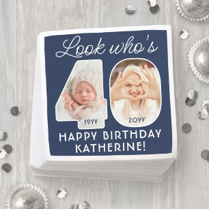 Serviette En Papier DIY Couleurs • Joyeux 40e Anniversaire 2 Photos
