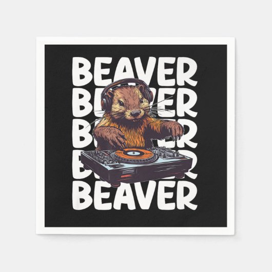 Serviette En Papier DJ Beaver Lover (Devant)
