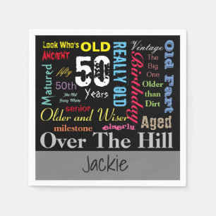 Serviette En Papier do-it-yourself   50e anniversaire heureux   Jalon