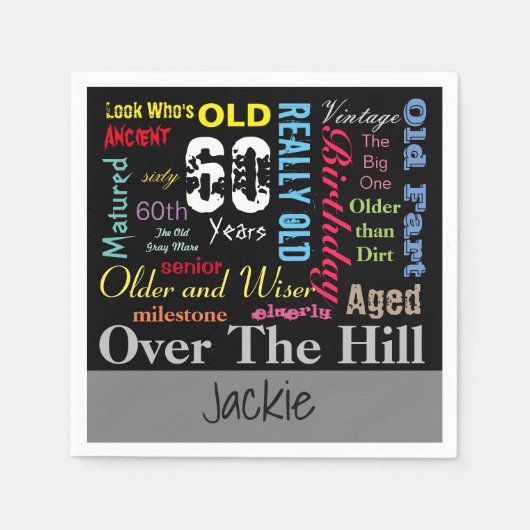 Serviette En Papier do-it-yourself | 60e anniversaire heureux | Jalon (Devant)