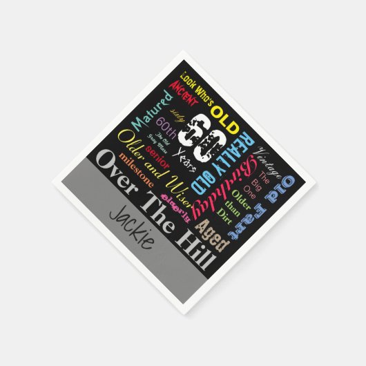 Serviette En Papier do-it-yourself | 60e anniversaire heureux | Jalon (Coin)