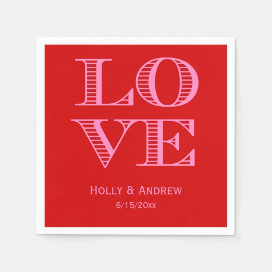 Serviette En Papier do-it-yourself couleurs : Carré d'alphabet d'amour (Devant)