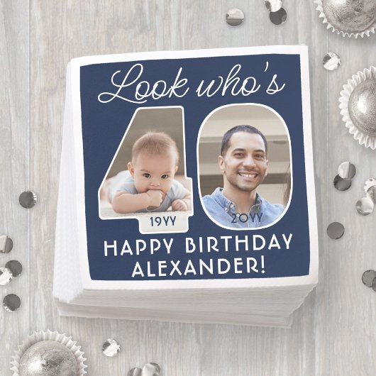 Serviette En Papier do-it-yourself couleurs ・ Regardez qui est 40 Anni