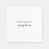 Serviette En Papier do-it-yourself Editable White Black Mariage Cockta (Devant)