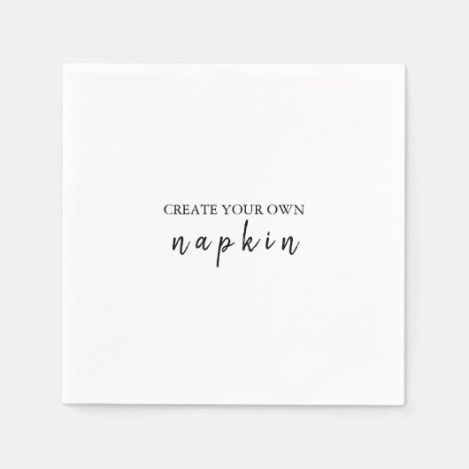 Serviette En Papier do-it-yourself Editable White Black Mariage Cockta (Devant)