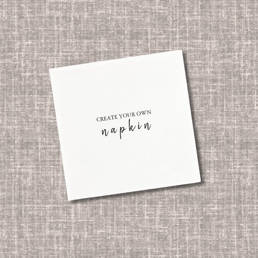 Serviette En Papier do-it-yourself Editable White Black Mariage Cockta