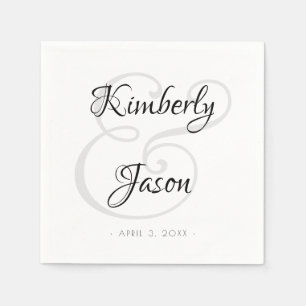 Serviette En Papier do-it-yourself Ses Noms, Lettres De Script, Mariag