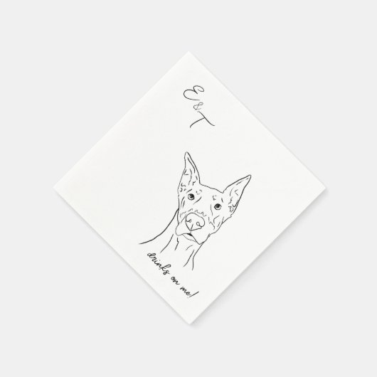 Serviette En Papier Doberman Chien Cocktail mariages serviettes (Coin)