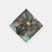 Serviette En Papier Doberman Chien équitation Moto Noël (Coin)