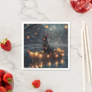Serviette En Papier Doberman Christmas Festive Voyage