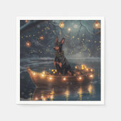 Serviette En Papier Doberman Christmas Festive Voyage (Devant)