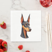Serviette En Papier Doberman de l'oreille naturelle (En situation)