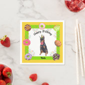 Serviette En Papier Doberman Doberman Donut fête d'anniversaire Napkin (En situation)