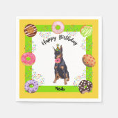 Serviette En Papier Doberman Doberman Donut fête d'anniversaire Napkin (Devant)