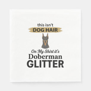Serviette En Papier Doberman Pailleté Conception Vintage de Drôle Amat