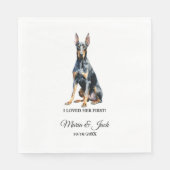 Serviette En Papier Doberman Pincher Chien J'Aimais Son Premier Mariag (Devant)