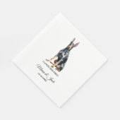 Serviette En Papier Doberman Pincher Chien J'Aimais Son Premier Mariag (Coin)