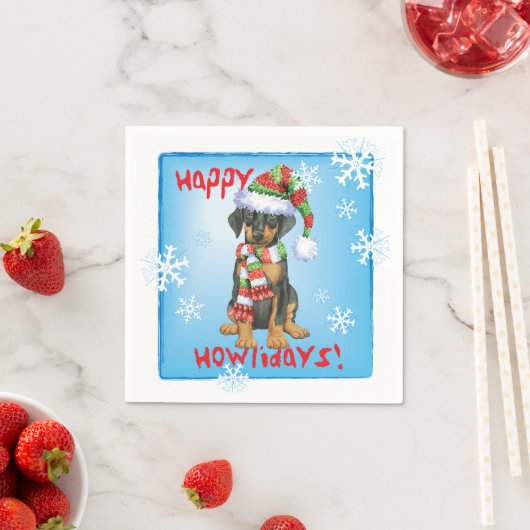 Serviette En Papier Doberman Pinscher (En situation)