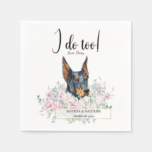 Serviette En Papier Doberman Pinscher Chien Mariage Cocktail Napkins (Devant)