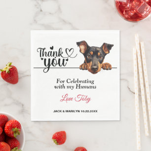 Serviette En Papier Doberman Pinscher Merci Mariage