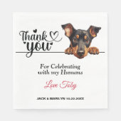 Serviette En Papier Doberman Pinscher Merci Mariage (Devant)